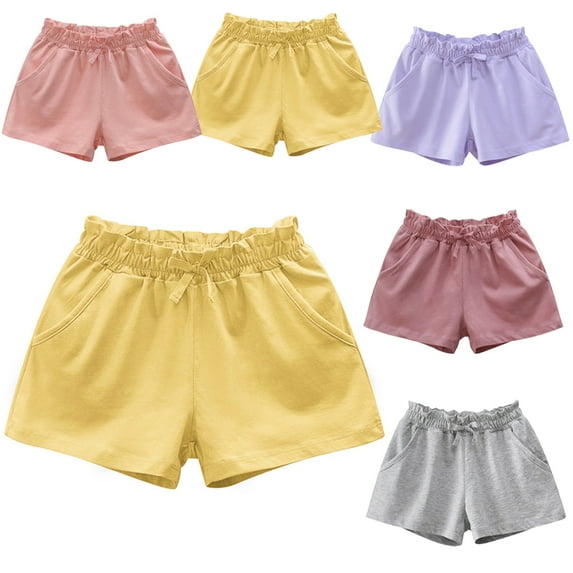 Esaierr Toddler Kids Shorts Pants for Girls,Baby Summer Cotton Shorts Elastic Waist Breathable Comfortable Breathable Athletic Fashion Short Pants with Pockets for 1-8Years