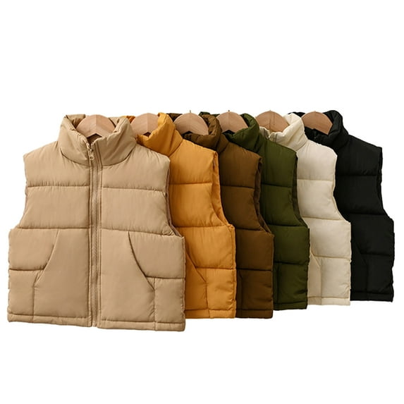 Esaierr Toddler Kids Winter Warm Vest Coats for Boys Girls 2-10Y Winter Sleeveless Puffer Jacket Baby Lightweight down Warm Waistcoat for Kid