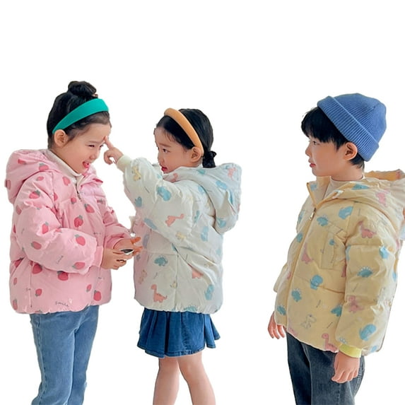 Esaierr Toddler Kids down Outwear,9M-7Y Baby Winter Jacket down Cotton Windproof Warm Winter Coats with Printed Snowsuit Jacket