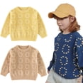 thumbnail image 1 of Esaierr Toddler Pullover Coral Fleece Sweater for Kids 2-12Y Thickened Knitted Tops Baby Winter Warm Jumper for Baby Girls, 1 of 9