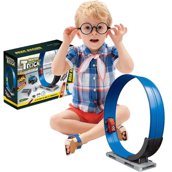 Esaierr Toddler Race Car Track Toys Puzzle Toys DIY Inertia Back to Race Car Toys for Kids Ages 3 4 5 6 Year Old Boys Girls