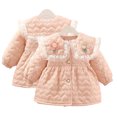 thumbnail image 1 of Esaierr Baby Kids Girls Winter Outerwear 1-7Y Toddler Autumn Winter Cotton Jacket Button Princess Neckline Lapel Neckline Winter Warm Jacket Top, 1 of 8