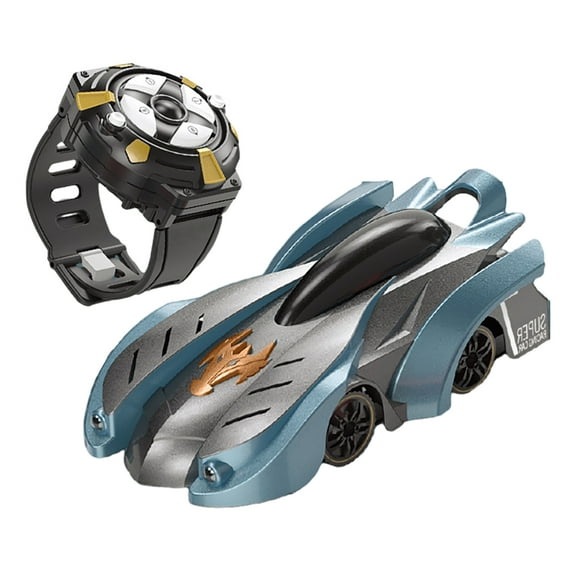 Esaierr Toddler Toys Rc Wall-Climbing Stunt Car Toddler 2.4ghz Anti-Gravity Stunt Car with Cool Lights Effect-Blue