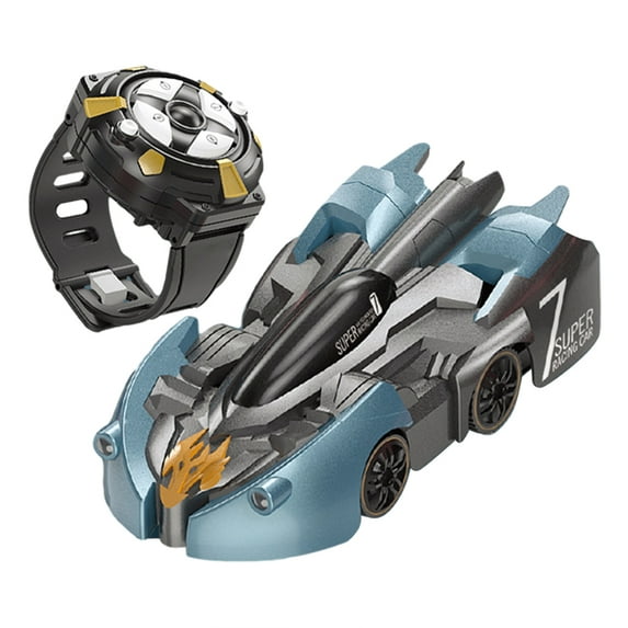 Esaierr Toddler Toys Rc Wall-Climbing Stunt Car Toddler 2.4ghz Anti-Gravity Stunt Car with Cool Lights Effect-Blue