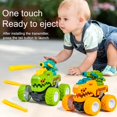 thumbnail image 1 of Esaierr Toddler Tyrannosaurus Car Toy,Inertia Truck Toy, Can Rotate Upright Missile Firing, Toys for 3-6Y Boys Girls 1Pcs(Green), 1 of 5