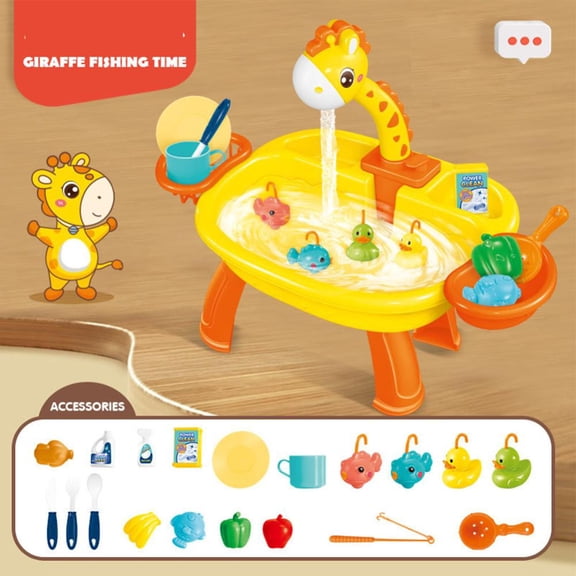 Esaierr Toddlers Fishing Games for Kids, Fishing Toys , Auto cycle out of water electric fishing Table, Water Table Toys for Parent-child interactive set