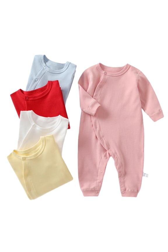 Unisex Baby Coveralls Jumpsuit Organic Cotton Long-Sleeve Bodysuits Boys Girls Spring Fall Onesies for Newborn Infants 0-24 Months