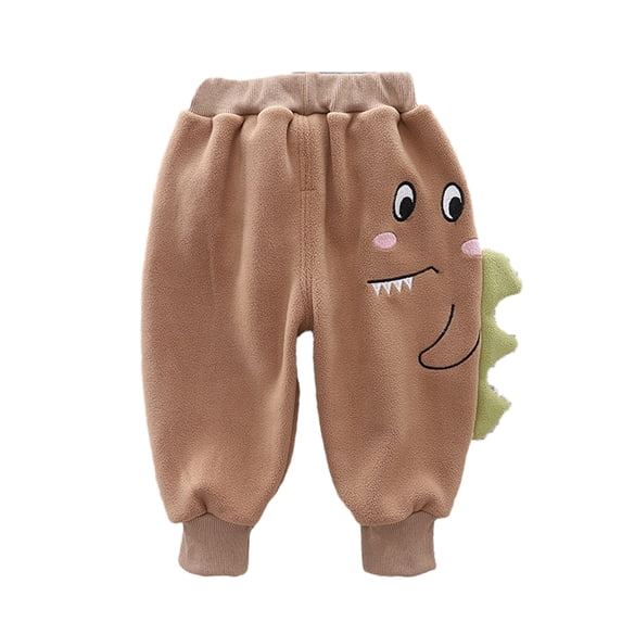 Chenyin Unisex Boys Girls Fleece Sports Sweatpants for Infant Baby Fall Winter Padded Thickened Jogger Pants Toddler Warm Trousers 5 Months-5 Years