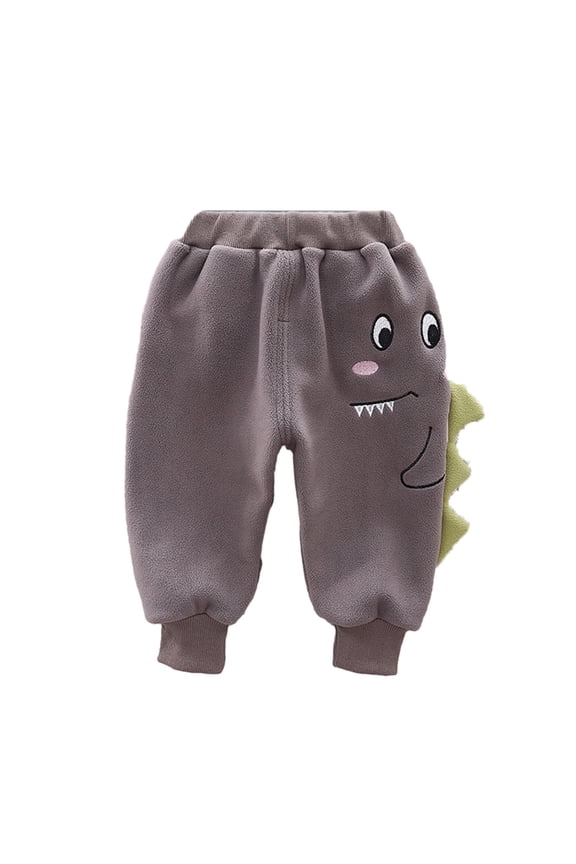 Unisex Boys Girls Fleece Sports Sweatpants for Infant Baby Fall Winter Padded Thickened Jogger Pants Toddler Warm Trousers 5 Months-5 Years