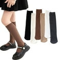 thumbnail image 1 of Esaierr Vertical Stripes Knee High Socks for Toddler Kids Cotton Calf Compression Socks 3 Pairs Spring Girls Stockings Baby Solid Color Thigh High Socks, 1 of 9