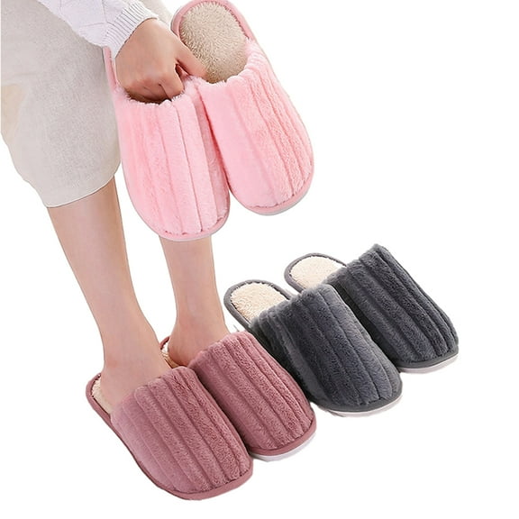 Esaierr Womens Mens Slippers Warm Shoes House Shoes Winter Slip on House Shoes Slippers Cozy Fluffy Soft Memory Foam Comfy Indoor/Outdoor Plush Anti-Skid