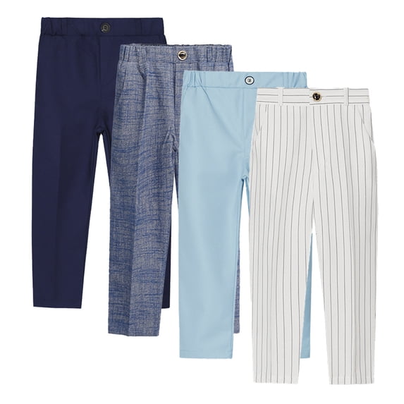 Esaierr Youth Kids Flat Front Dress Pants for Boys,Toddler Boys Pring and Summer Student Performance Host Dress Suit Pants for 1-14Years