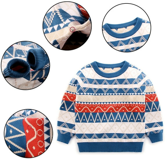 Esaierr kids Boys Pullover Sweater Toddler Long Sleeve Sweater Knit Sweater Fall Winter Warm Clothes for 5-12Y