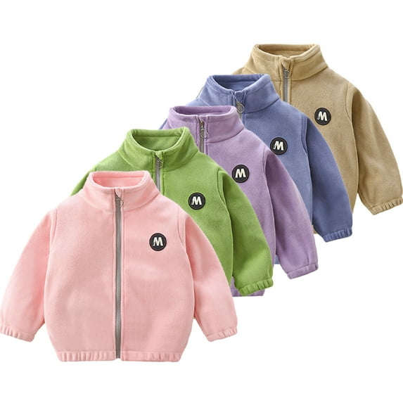 Esaierr1-12T Toddler Kids Warm Fleece Cotton Coats for Boys Girls Spring Fall Winter Thickened Puffer Jacket Zipper Padded Outerwear