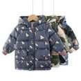 thumbnail image 1 of EsaierrGirls Boys Warm Cotton Coats Fall Winter for Kids Baby Winters Down Cotton Jacket with Hooded Printed Thickening Snowsuit Outerwears 1-10 Years, 1 of 8