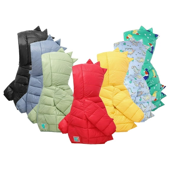 Esaierrr 1-6Y Toddler Kids Hoodie Winter Jacket Cartoon Models Zipper down Coats Tops Short Section Lightweight Winter Cotton Coats