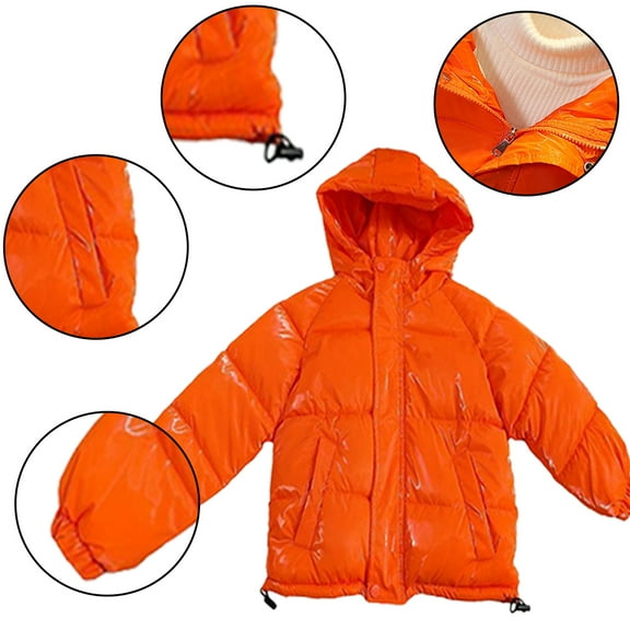 Esaierrr 2-12T Boys Girls Winter Coats with Hooded down Jackets for Baby Kids Solid Color Warm down Jacket Tops Washing-Free Winter Coats