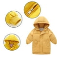 thumbnail image 1 of Esaierrr Boys Girls Hooded Winter Coats Slant Pocket Lightweight Down Jackets for Toddler Kids Zip Thickening Snowsuit Mid-Length Warm Cotton Coat Fall Winter 2-9Y, 1 of 5