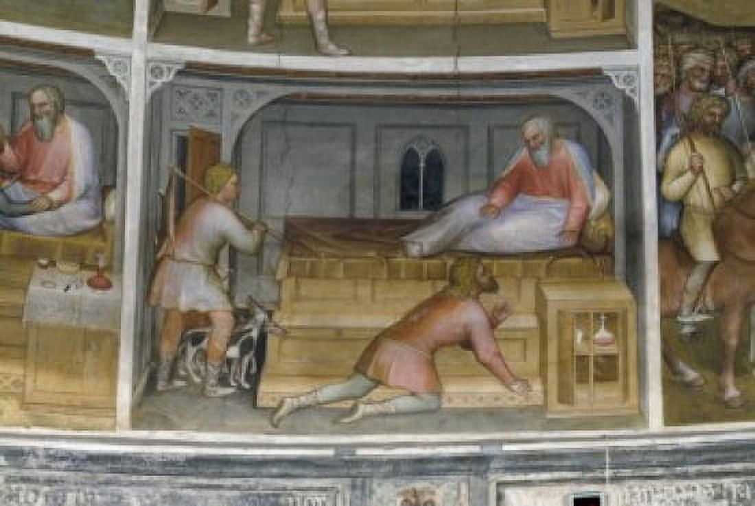 Esau Comes Back from the Hunt from Scenes from the Old Testament by Giusto de Menabuoi fresco (Circa 1320 1391) Italy Padua Padua Cathedral Baptistery Canvas Art - Giusto de Menabuoi (18 x 24)