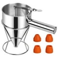 thumbnail image 1 of Auckpure Commercial-Grade Stainless Steel Pancake Batter Dispenser - Heavy Duty, 5 Multi-Caliber Nozzles, for Pancakes, Waffles, Cupcakes, Donuts, Takoyaki (40 oz), 1 of 6