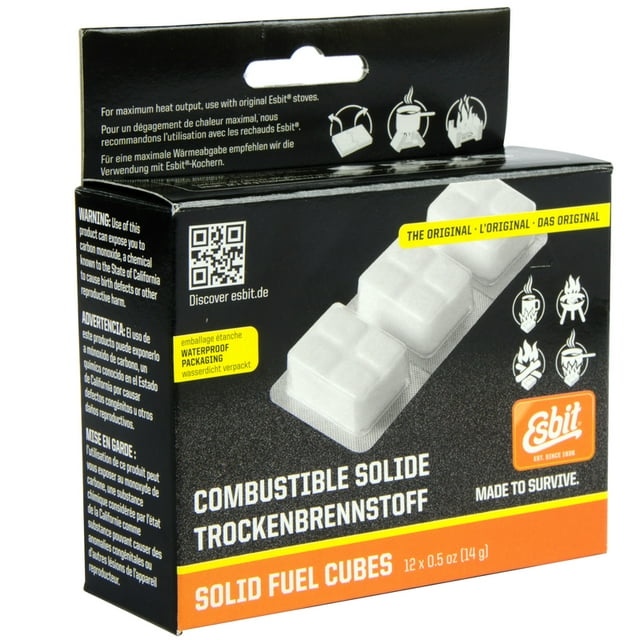 Esbit 87070 Solid Fuel Cube Tablets Camping Stove Fire Starter 12 Piece