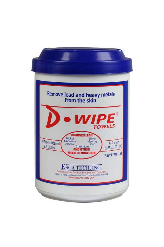 Esca Tech WT150 D-Wipe Lead Remover 8 x 150-Pk Gun Cleaning Disposable Cloth