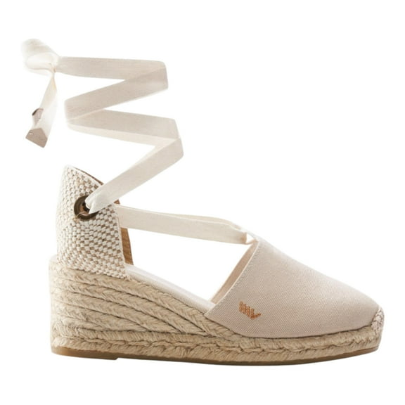 Escala Canvas Espadrille Wedges - Beige / 8