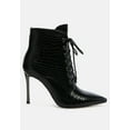 thumbnail image 1 of Escala Croc Lace-Up Stiletto Boots, 1 of 11