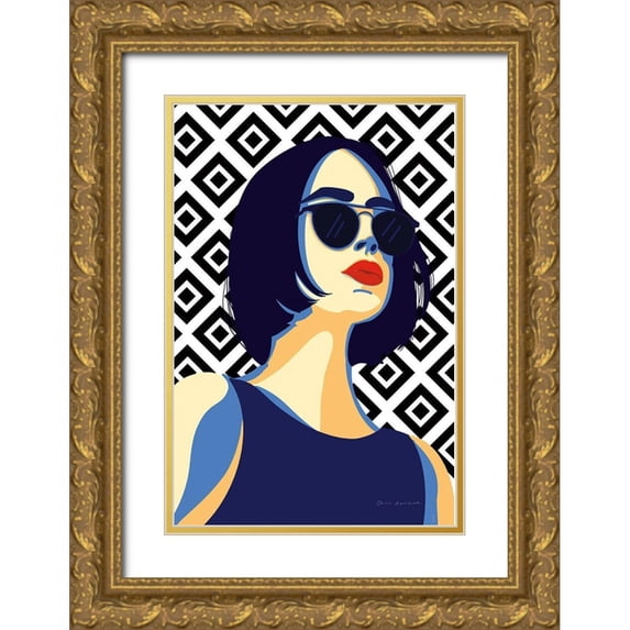Escalante, Omar 11x14 Gold Ornate Wood Framed with Double Matting Museum Art Print Titled - Style and Attitude I