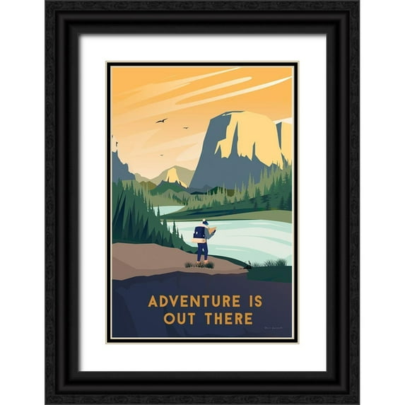 Escalante, Omar 13x18 Black Ornate Wood Framed with Double Matting Museum Art Print Titled - Wild Adventure III