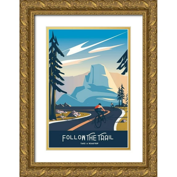 Escalante, Omar 13x18 Gold Ornate Wood Framed with Double Matting Museum Art Print Titled - Follow the Trail