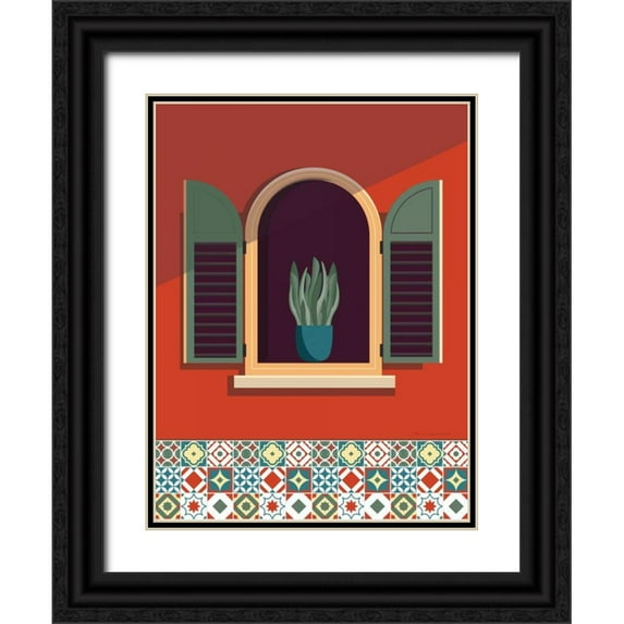 Escalante, Omar 19x24 Black Ornate Wood Framed with Double Matting Museum Art Print Titled - Window Lisboa Sage