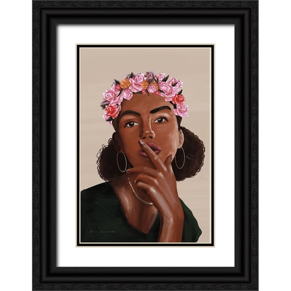 Escalante, Omar 23x32 Black Ornate Wood Framed with Double Matting Museum Art Print Titled - Flower Power II