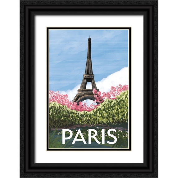 Escalante, Omar 23x32 Black Ornate Wood Framed with Double Matting Museum Art Print Titled - Take Me to Paris II