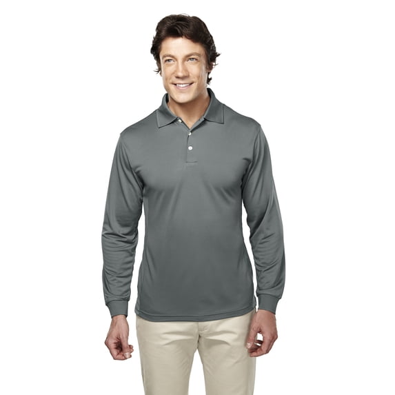 Escalate 658 Pique Long Sleeve Golf Shirt, Large, Gray