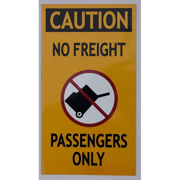 Escalator NO Fright Sign (Aluminium,Duble Sided Tape,Orange 5x9)