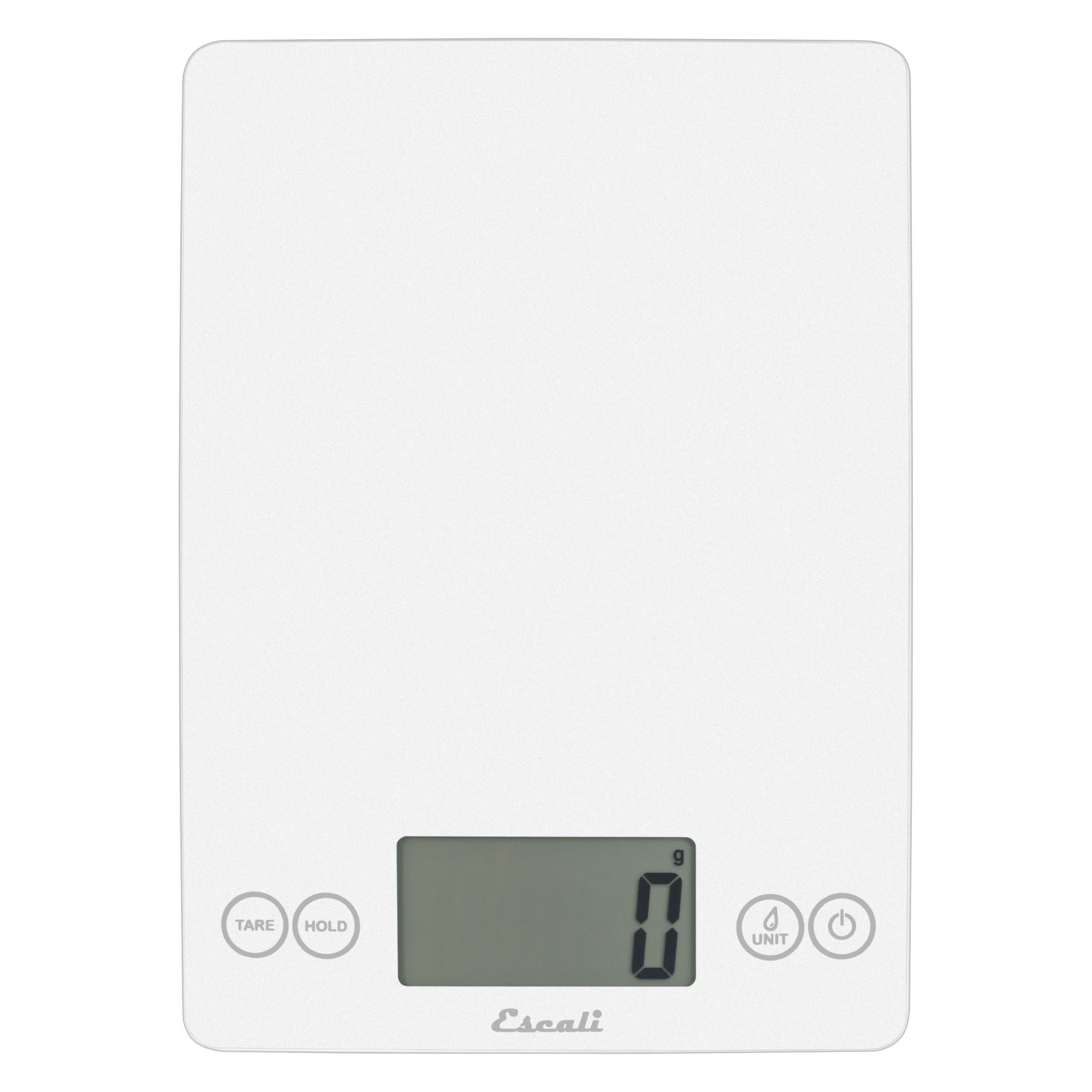 Escali Arti Glass Food Scale Digital Countertop Kitchen, Baking and Cooking Scale with Nutrition and Calorie Counter, 15-Pound Capacity, 9" x 6.5" x .75", Frost White - Walmart.com