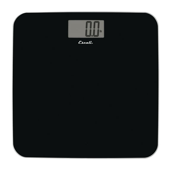 Escali B180SB Square Bath Scale,400lb Capacity, Sleek and Slim Profile, Extra Large Digital LCD Display, Black