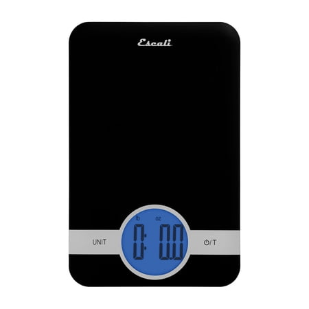 Escali Ciro C115B Blue Backlit Digital Display Table Top Scale, Tare Functionality, Liquid and Dry Measurements, Office, Kitchen, 11lb CapacityBlack