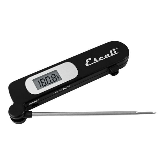 Escali DH3 Folding Digital Kitchen Thermometer, Stainless Steel Folding Probe Black, Universal