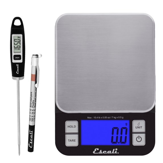 Escali Kitchen Scale and Thermometer Kit, Includes Nutro Digital Food Scale and Gourmet Digital Thermometer