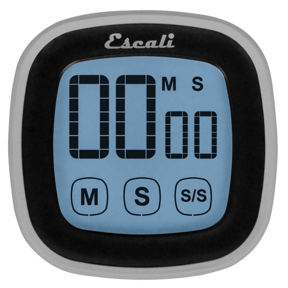 Escali Touch Screen LCD Display Digital Timer, Easy to Read and Touch Sensitive Controls Battery Saving, Black