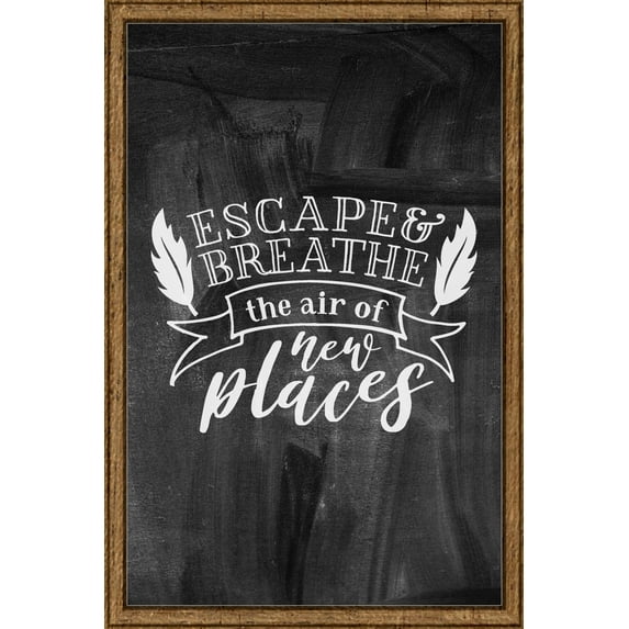 Escape And Breathe The Air Of New Places Adventure Wanderlust Tin Sign Chalk Board Wall Art Decor Funny Gift 12 x 18 Inch