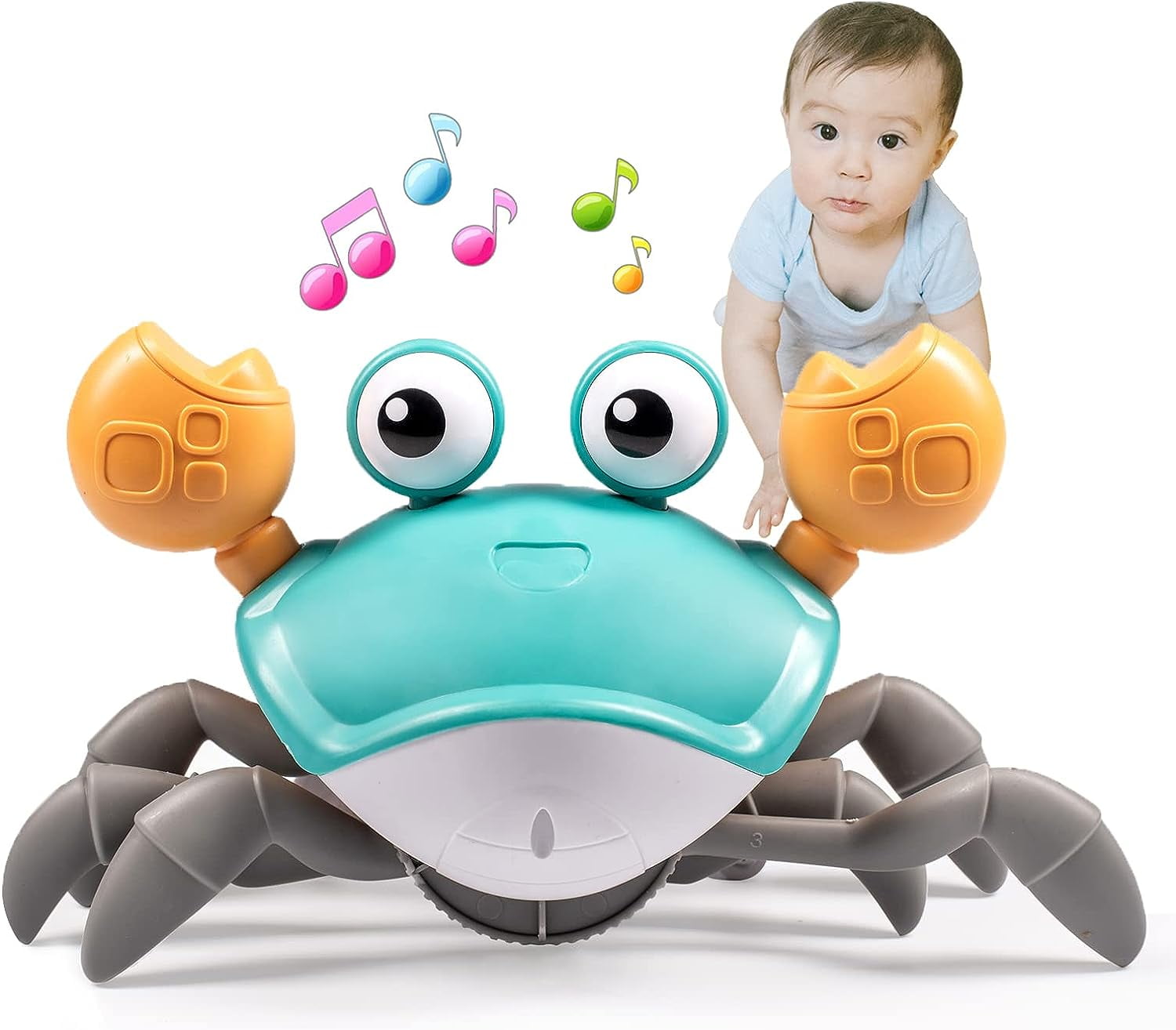 Sensing Crawling Crab Tummy Time Baby Toys Kids Interactive Walking  Electronic Musical Walking Crawling Sensing Crab Toys