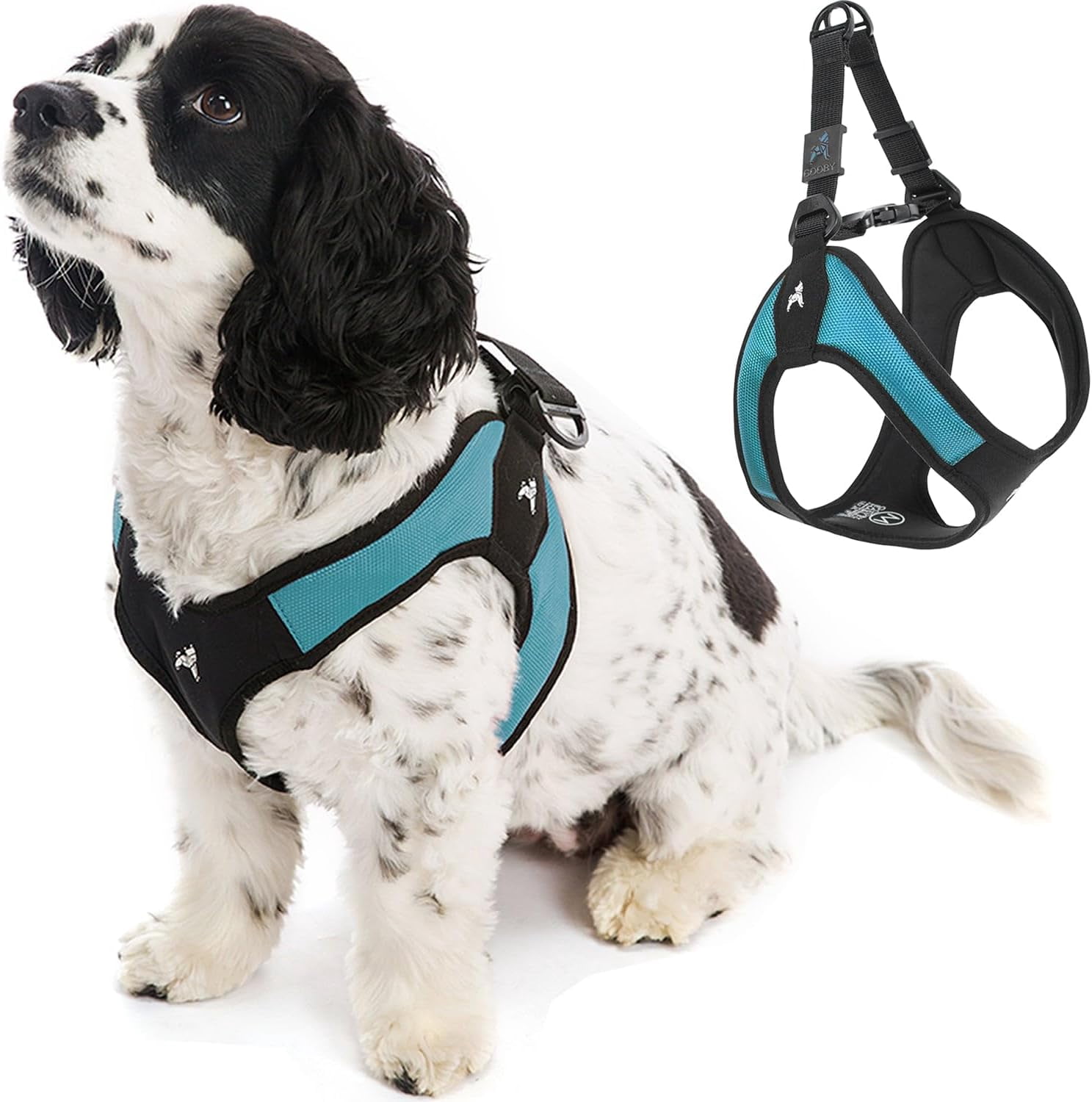 Escape Free Easy Fit Harness, Small Dog Step-in Harness for Dogs that Like to Escape Their Harness, Turquoise, Small