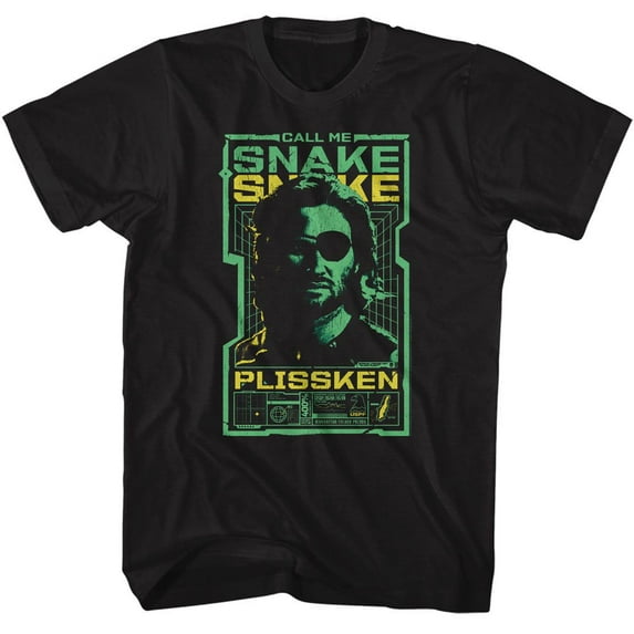 Escape From New York Call Me Snake Tech Screen Black Adult S/S Tshirt Xl