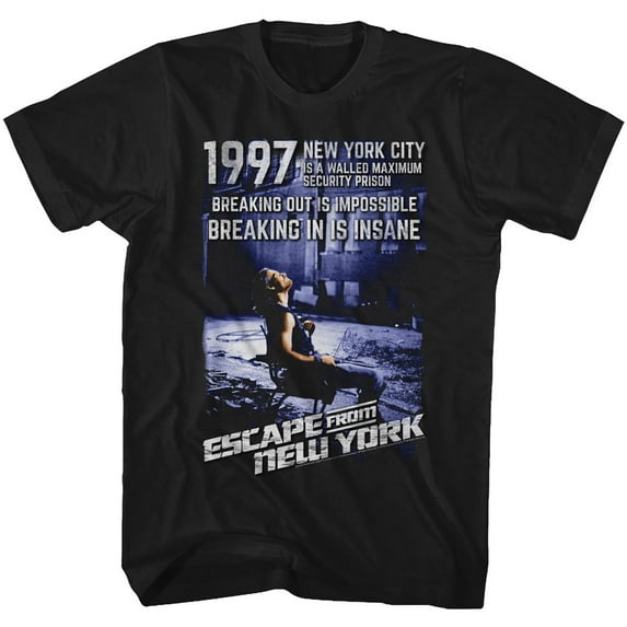 Escape From New York Insane Black Adult T-Shirt