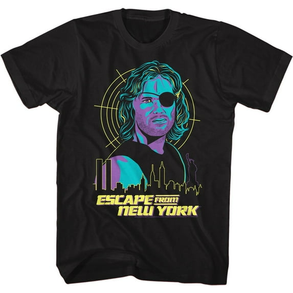 Escape From New York Snake Over City Black Adult T-Shirt 5Xl