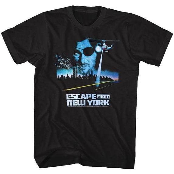 Escape From New York Vintage Poster Black Adult T-Shirt Xlt