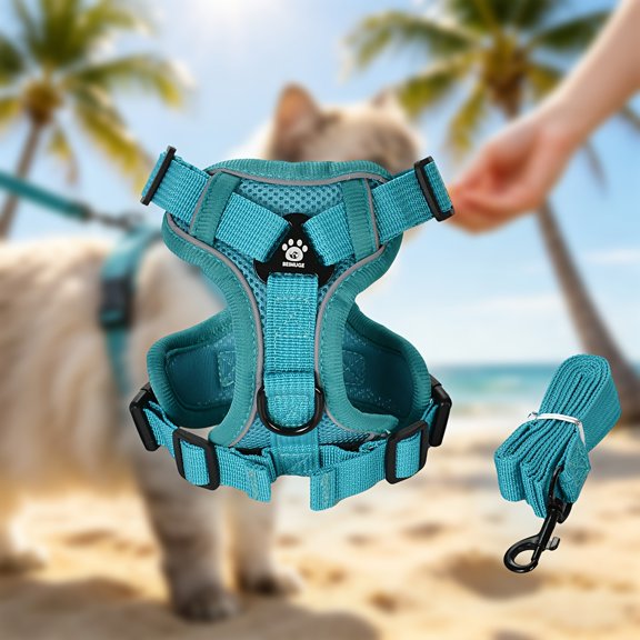 Escape-Proof Cat Harness – Adjustable Breathable Mesh Vest with Leash Set, Reflective Pet Harness for Cats – Please Refer to Size Chart
